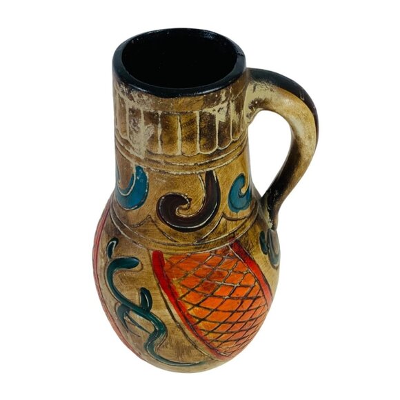 Southwestern Boho Vase Pitcher 9 Inch Primitive Earthy VTG Native Vibe - Picture 5 of 14